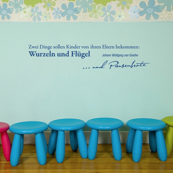 Zwei Dinge sollten Kinder von ihren Eltern bekommen: Wurzeln und Flügel ... und Pausenbrote